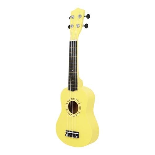 ウクレレカラー木製ギターハワイアンギターギフト初心者撥弦 4 弦楽器 ウクレレ 初心者(Yellow)
