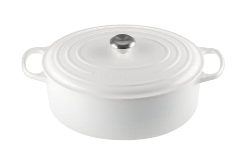 Le Creuset Enameled Cast Iron Signature Oval Dutch Oven, 9.5 qt., White