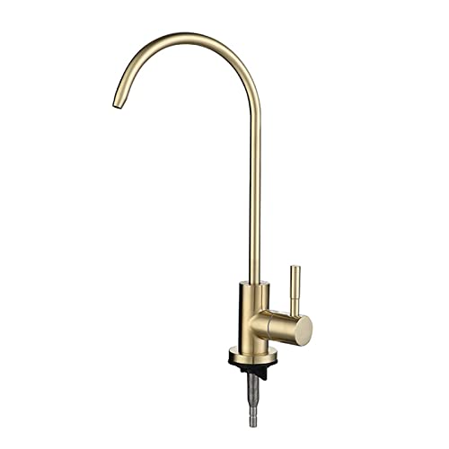 Grifo Cocina,Grifo Osmosis De Cuello De Cisne Frío Simple Grifos Cocina Fregadero,oro Cepillado