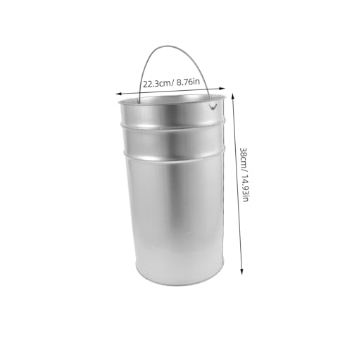 Caneca de basura metálica galvanizada portátil para cocina y exteriores miniatura 2