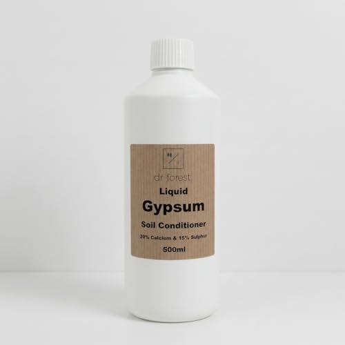 Dr Forest Liquid Gypsum UK for Lawns & Clay Soil - Organic Calcium Sulphate Soil Conditioner - 20% Calcium 15% Sulphur with Fulvic Acid - pH Neutral ACO Organic Certified - 500ml