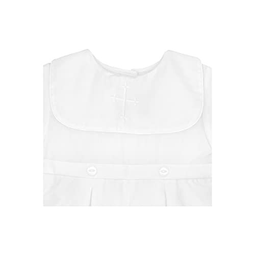 Petit Ami Baby Boys' Hand-Embroidered Cross Christening Romper, 18 Months, White #TOP2