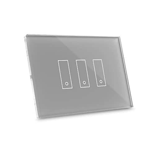 iotty i3 PLUS interruttore wifi smart per luci e cancelli, placca touch in vetro retroilluminato, sensori temperatura e luminosità, monitoraggio consumi e controllo qualità dell'aria esterna