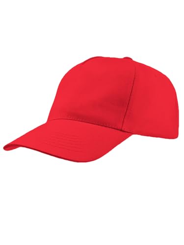 Siry Work Cappello Uomo Donna con Visiera Cappellino Estivo, Berretto Regolabile Baseball Tennis Padel Unisex 100% Cotone Basic, per Sport Tempo Libero Mare (Rosso)