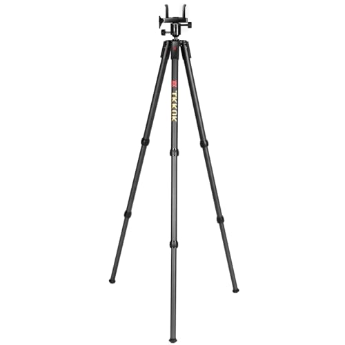 Hunting Tripods 360 Degree Ball Head with Aluminum, Adjustable Legs TTKOK D60 for Hunting Shooting Tripod