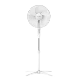 REQUISITE NEEDS HOMILEC - Fan 16" Electric Oscillating Floor Standing Tall Pedestal Air Cooling Fan – Multi-Speed Setting - Great for Home and Office - (White)