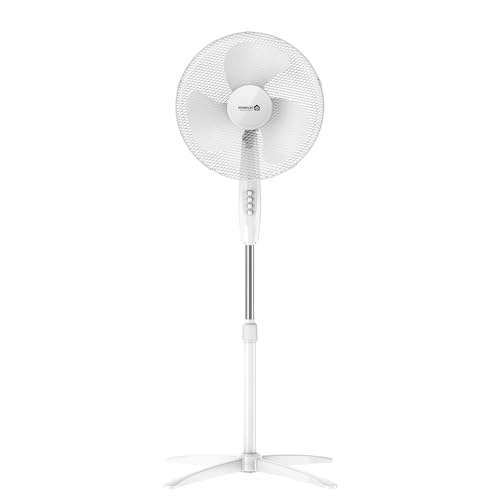 REQUISITE NEEDS - 16" Electric Oscillating Floor Standing Tall Pedestal Air Cooling Fan – Multi-Speed Setting - Great for Home and Office - (White)