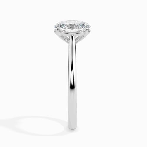 Image of 1 Carat Oval Solitaire Moissanite Ring for Women & Girls | 925 Sterling Silver with 18K Gold Plating | Engagement, Wedding, Anniversary, Birthday, Diwali Gift | Everyday & Office Wear Jewelry