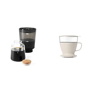 OXO Brew Compact Cold Brew Coffee Maker & Brew Single Serve Pour-Over Coffee Maker, 12 ounces, White