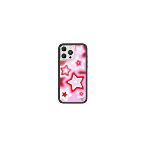 Image of Wildflower Cases - Compatible with iPhone 16 Pro Max | Protective Black Bumper, 6.5ft Drop Test Certified, Women Owned Small Business | Red Pink White Space Aesthetic Cute Trendy | Red Dream Star