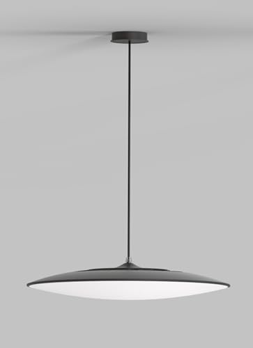 Lustre LED suspension moderne noire à faible encombrement