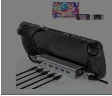 OwlTree 4K@60Hz 1000Mbps Docking Station for Valve Steam Deck OLED Dock/ROG Ally, 6 in 1 Dock with Gigabit Ethernet, HDMI2.0 USB3.0 100W Fast Charging Dock for Stream Deck Dock Station Accessory