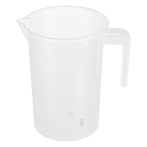 Image of Restaurantware Measuring Cup, 4 Quarts Pack of 1 Conical Spout Liquid Scaling Vessel Embossed Ml and Oz Graduations, Clear Plastic Measuring Cup with Handle, For Cooking Baking For Oil Flour
