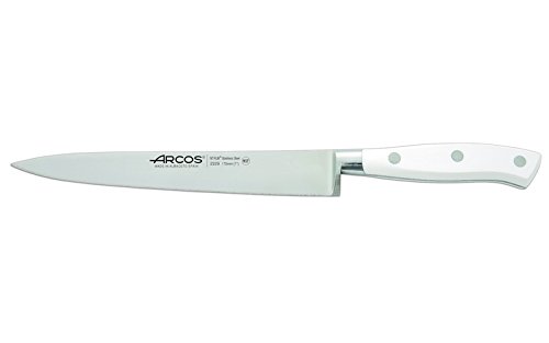 Arcos Serie Riviera Blanc - Cuchillo de Lenguado Cuchillo de Pescado - Hoja de Acero Inoxidable Forjado NITRUM 170 mm - Mango de Polioximetileno (POM) Color Blanco