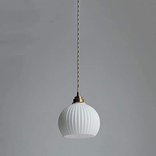 Lámpara colgante moderna cristal jade blanco E27 luminaria techo