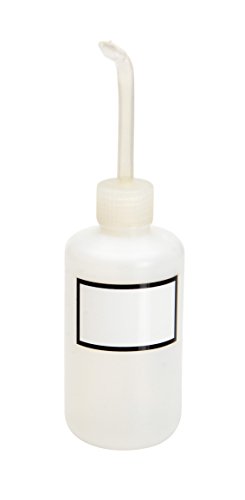 Vestil BTL-WN-8-LBL Narrow-Mouth Low Density Polyethylene (LDPE) Round Graduated Dispensing Wash Bottle with Label and Natural Cap, 8 oz Capacity, Translucent