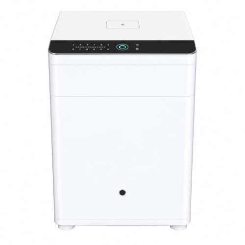 Smart-Biometric-Nightstand-Safe-with-Wireless-Charging-Bluetooth-White Smart Biometric Nightstand Safe with Wireless Charging, Bluetooth, White - Image 1