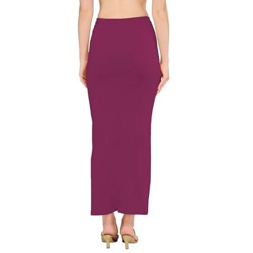 Image of DESI GIRL Cotton Lycra Stretchable Saree Shapewear Petticoat with Drawstring for Women | Fishcut Saree Petticoat with Side Slit for Easy Movement | Saree Shaper | Long inskirt