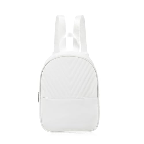 Energather Damen Rucksack, PU-Leder Rucksacks Damen Klein für Frauen und Mädchen, Damen-Fashion Rucksack Mädchen mit Einstellbarem Tragriemen für Reisen, Einkaufen, Verabredungen(weiß)