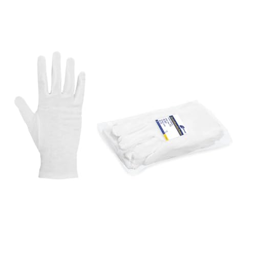 Gants en coton pur blancs sous-gants hypoallergéniques réutilisables taille 12