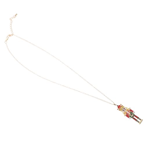 DIYEAH Collar de Nutcracker con Esmalte y Zirconia Brillante Diseño de Aleación de Soldado de Dibujos Animados Accesorio Navideño y Diario