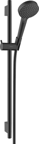 hansgrohe Vernis Blend   set de ducha, ducha de mano con barra de ducha 65cm, flexo de ducha 160cm, soporte de ducha, alcachofa de ducha con 2 tipos de chorro, negro mate, 26422670