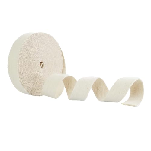 Trimz Trimz300 10 m Rolle mit 25 mm dickem Baumwollgewebe in Ecru, Baumwolle, natur, 10m x 25mm, Meter