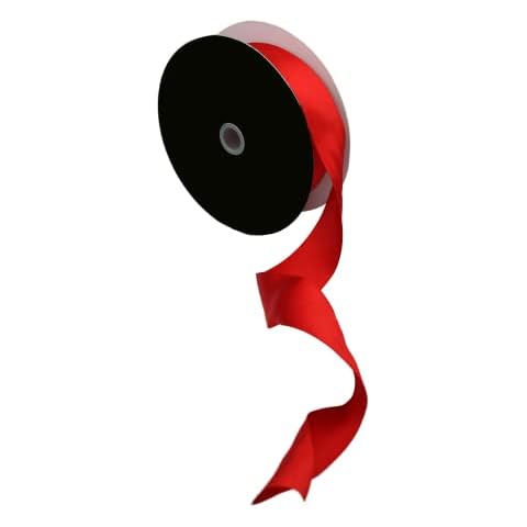 Kooky Kids - Christmas Wire Edged Ribbon - 1.5 inches Wide - Decorative Ribbon - for Gift Wrapping, Wedding, Sewing, Crafts, Holiday & Birthday Party Presents (5M, Red) Cover