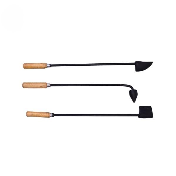 Kshama Firing Iron Set for Animal Dehorning | Veterinary Tools with Wooden Handles and Shaped Metal Tips | Effective Bleeding Stop Tool (3 Pc, 18 Inches Long)