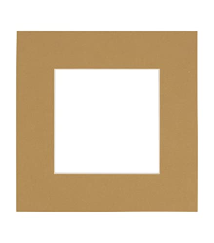 CountryArtHouse Rattan Acid Free 12x12 Picture Frame Mats with White Core Bevel Cut for 8x8 Pictures - Fits 12x12 Frame - One Mat