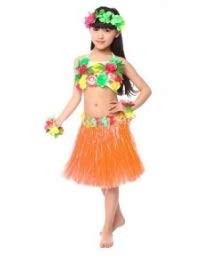 Lovelegis Hawaiian Skirt Skirt Hawaii Moana Vaiana Oceania Accessories Gift Idea Party 40 cm Orange Colour Tropical Beach Exotic Vibrant - Image 3