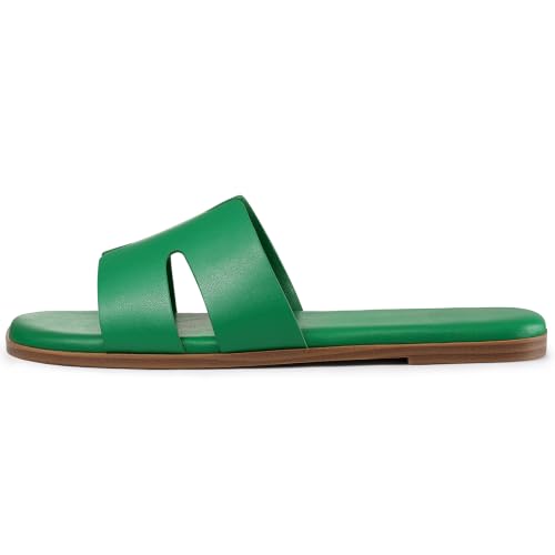 Image of KIDMI Women's Dressy Flat Sandals, Comfortable Slip On Summer Slides, Fashion Open Toe Casual Sandals
