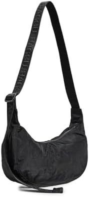 BAGGU Small Nylon Crescent Bag, Black 51", One Size