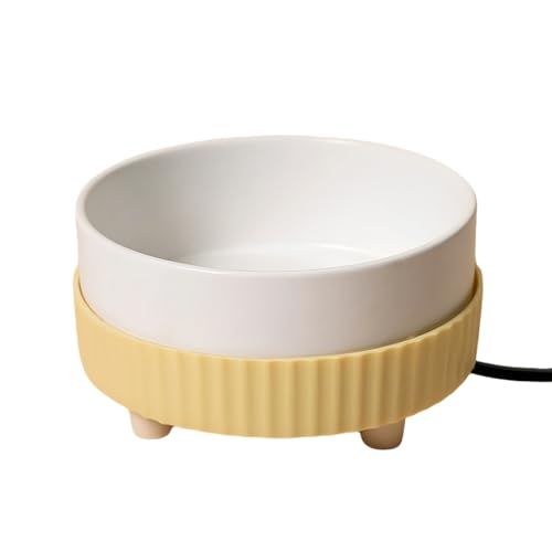 Cuenco De Agua Calentado | Bebedero Térmico De Cerámica - 13,5 X 7 Cm, Cuenco De Comida Para Gato - Solución De Colocación Para Cachorros, Pollo, Pájaro, Interior, Exterior, Invierno, Tiempo Frío, M