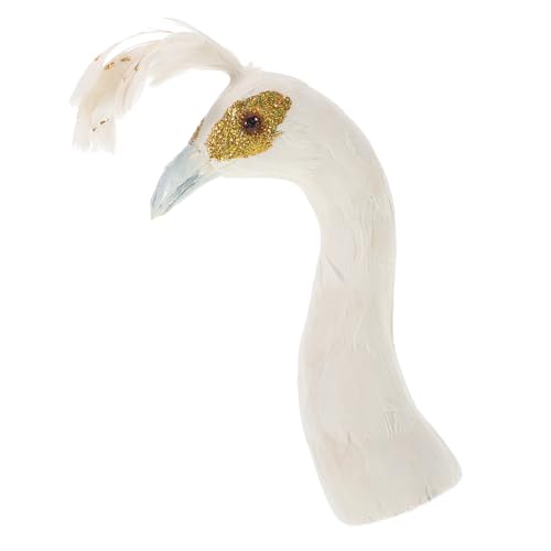 VINTORKY Artificial Peacock Head Model with Embellishments for Elegant Banquet Decor Reception Ornament for Weddings Dining Tables and Holiday Parties