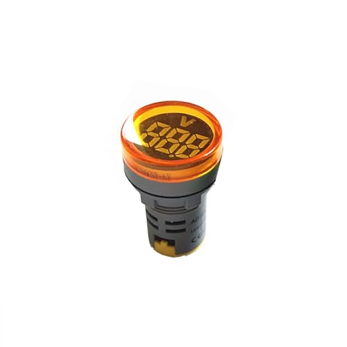 Yellow Voltmeter, Round, Color Screen LCD Digital Multimeter USB C Voltmeter Ammeter, Voltage Current Tester, USB Cable Charger Indicator