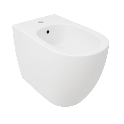 Bidet Filo Muro Infinity Bianco Lucido, Made in Italy – Sanitari Bagno Filomuro Moderni a Terra, Design Elegante e Raffinato - Facile Installazione, Alta Qualità e Comfort (Bidet, Bianco Opaco)
