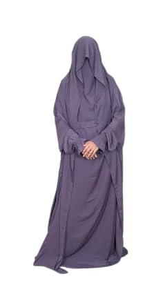 Image of NAZNEEN Saudi Jilbab Full Length and Noise Pc MATT NIDA Fabric with extra panel to cover face