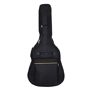 EIFINE Housse de Guitare 40/41 Pouces Double Sangle Coton imperméable rembourré Noir 40quot;41″ Sac d’instruments de Musique - Les Beatles, Paul McCartney, John Lennon, RIngo Starr, George Harrison