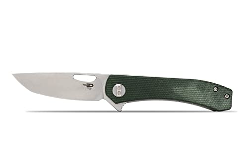 Bestech Knives BANDIT - EDC Folding Pocket Knife - Linerlock, G10 or Micarta Scales, N690 Steel Blade, Kaviso Exclusive (OD Green Micarta)