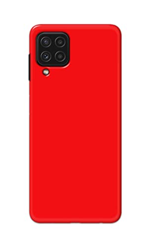 Image of Printed Hard Back Cover Case for Samsung Galaxy A22 4G Back Cover (Plain Red) -1803
