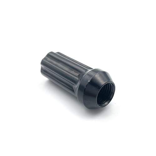 Image of 32PCS Black M14x1.5 Wheel Lug Nut,Conical /Cone Bulge Seat, Closed End Long Extended XL Spline with 1 Socket Key Fits 8 Lug Aftermarket Wheels