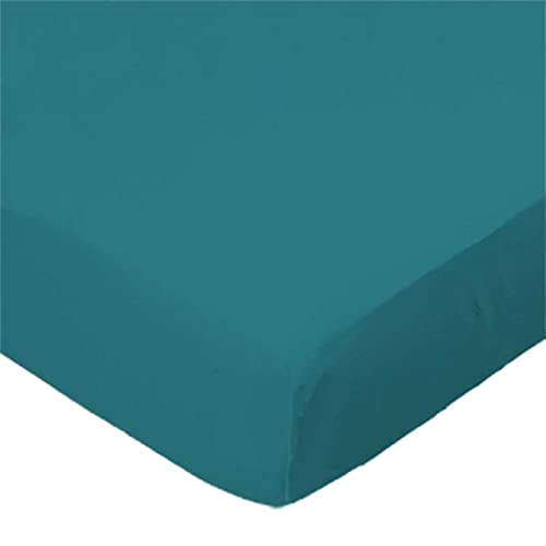 SheetWorld Fitted Pack N Play (Graco) Sheet - Solid Teal Woven - Made in USA