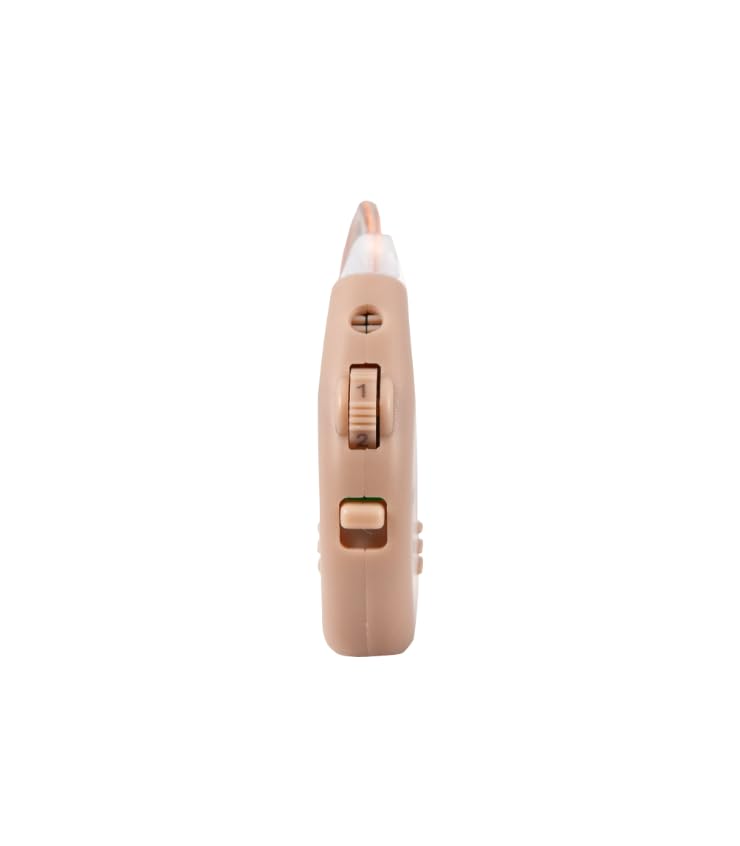 YAOIGO™ Amplificador de Sonido Recargable (2 Dispositivos), Ultraligero, Discreto con Base de Carga, 4 Niveles de Volumen y Autonomía de 16h, Incluye Estuche y Accesorios. Oye Alto, Claro y Nítido.