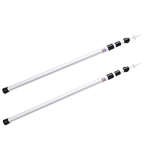 Bostar 2 Pcs Palo Toldo, Ajustable 120-300CM, Acampada Accesorios Tienda, Extensible Toldo Aluminio para Camping, para Campaña Familiar Carpas Plegables Impermeables, Toldos para Furgonetas Camper