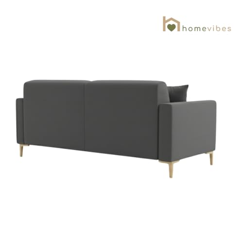 Image of 3+1+1 Seater Velum Fabric Sofa Set for Living Room, Modern Design with High Density Foam, Solid Wood Frame, Ergonomic Comfortable Seating for Home & Office (Dark Grey, 3+1+1) | Soft foam comfort, Strong wood frame