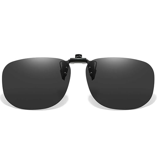 Image of Polarized Clip On Sunglasses, Flip Up Anti-Glare Driving Clip-on Shades, UV400 Protection Lens for Men Women