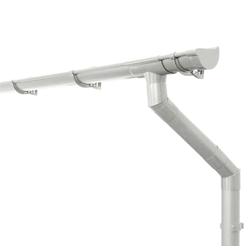 INEFA Set di grondaie casetta da giardino, posto auto coperto, patio, NW 100, semicircolare, 1 lato del tetto, grondaia in plastica per tetto a falde, Made in Germany 5m Bianco