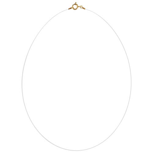 1001 Bijoux Collier fil nylon fermoir plaqué or 39cm + écrin (offert)