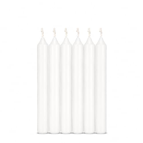 White Spell Candles 6 Inch 6 Pack Unscented Taper Candles for Rituals & Altars by Healing Atlas